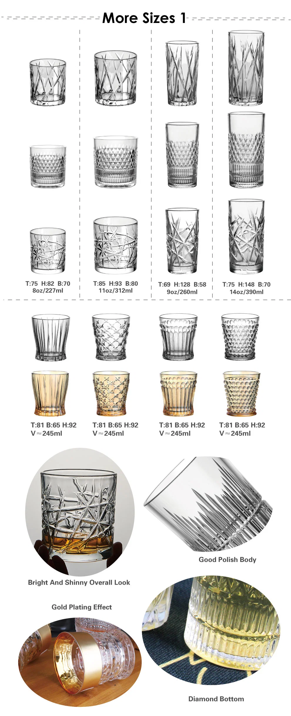 China Wholesale Stock Color Box 265ml Whisky Glass Cup