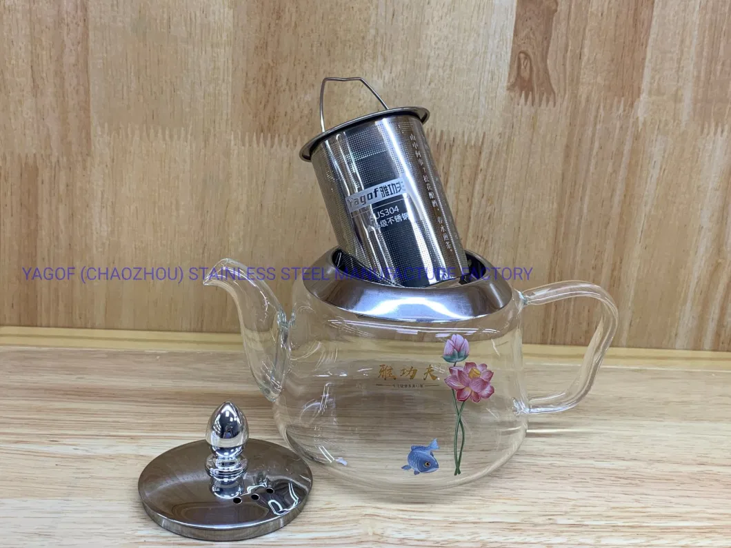 High Borosilicate Tea Kettle Glass Tea Pot with Infuser Coffee Pot Stovetop Teapot - 600 Ml