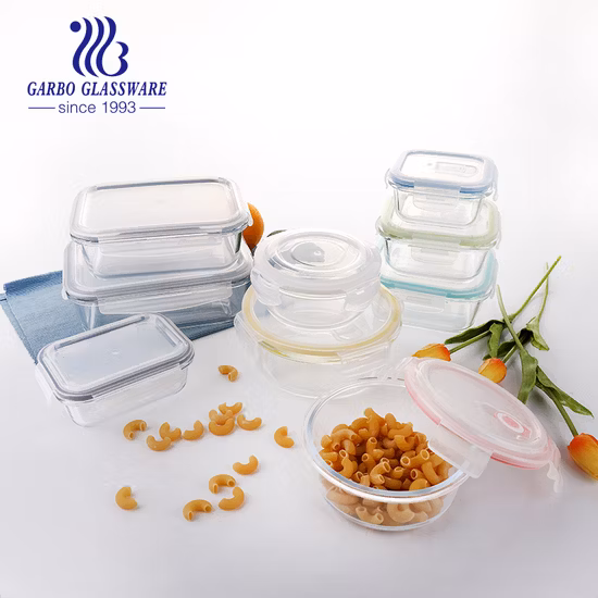 385ml High Borosilicate Transparent Lunch Box Wholesale Food Storage Glass Containers with Lid