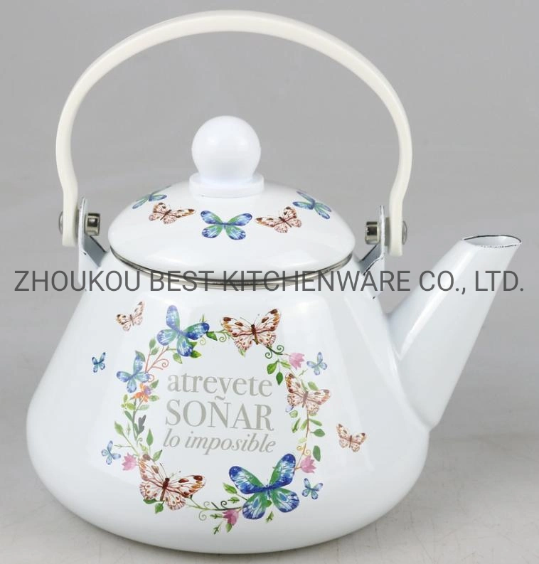 Decorated High Quality Enamel Kettle, Enamel Tea Pot