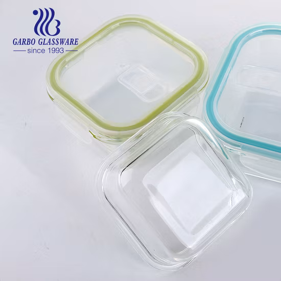 385ml High Borosilicate Transparent Lunch Box Wholesale Food Storage Glass Containers with Lid