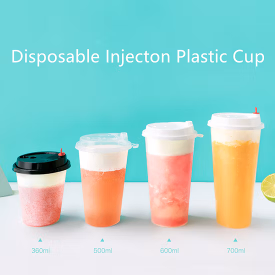 생분해성 일회용 투명 PLA 500/700 Ml 테이크아웃 음료 밀크티 주스 컵