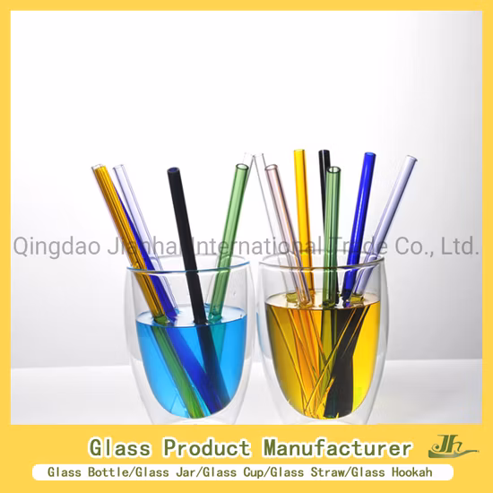 200*10mm 200*8mm 200*6mm 215*6mm 차, 우유, 물, 커피, 주스, 음료 마시는 직선 구부러진 음료 곡선 유리 밀짚 공급 업체